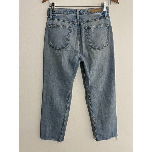 Grlfrnd 27 Jeans Helena High Rise Distressed Guess Again Straight Crop - Picture 7 of 8